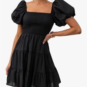 Smocked 🖤 “ LITTLE BLACK BOHO DRESS” 🖤 with pockets!